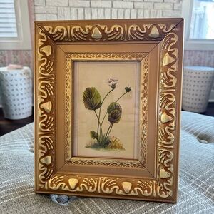 Ornate Gold Frame with 5x7 Botanical Ephemera